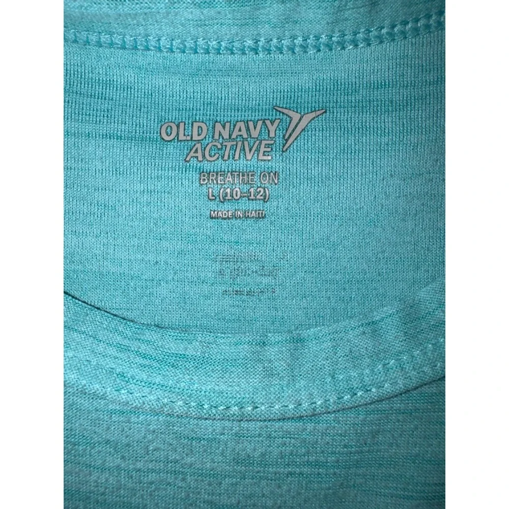 Old Navy Active Girls Teal Fueled By Sunshine Breathe On Tank Top Large 10-12